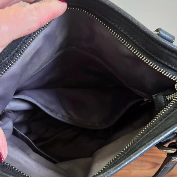 Coach Daisy Mia Black Leather Crossbody Bag Purse - Picture 11 of 16